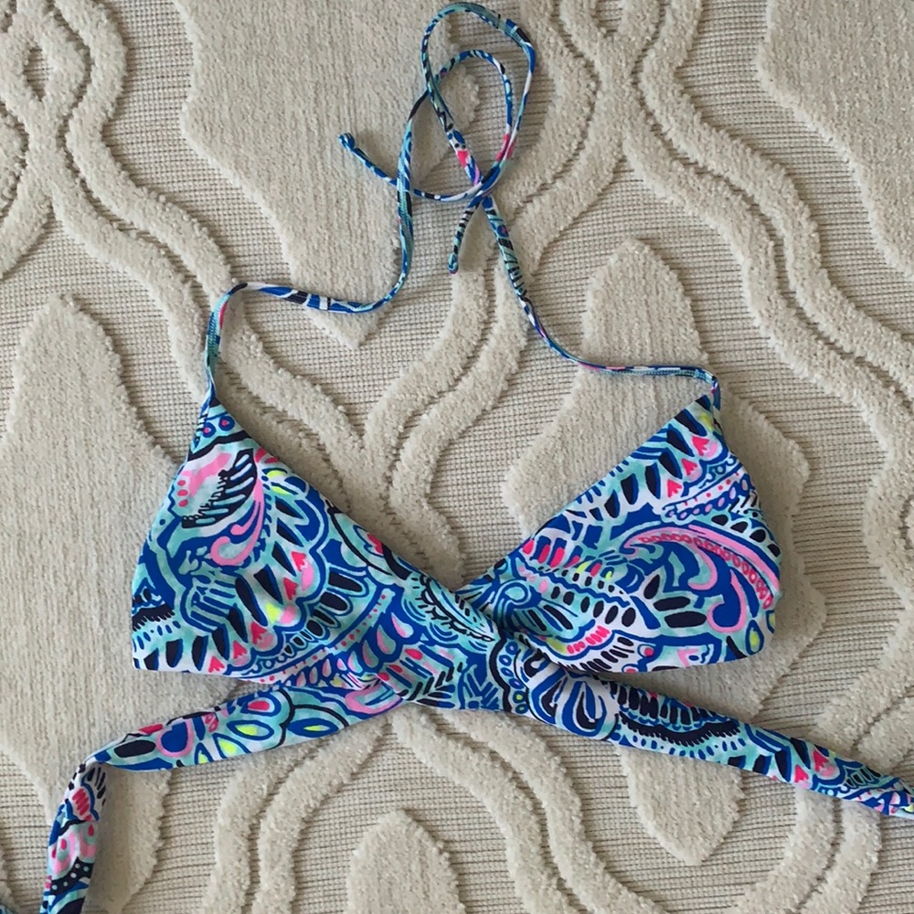 Aerie Blue Wrap Bikini Top